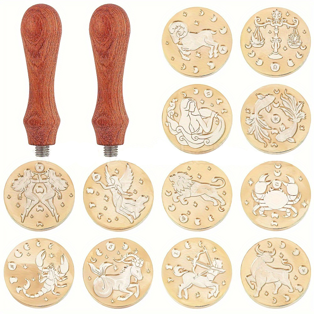 14pcs/set Zodiac Wax Seal Stam - Wax Seal Stamp Set のレビューと価格