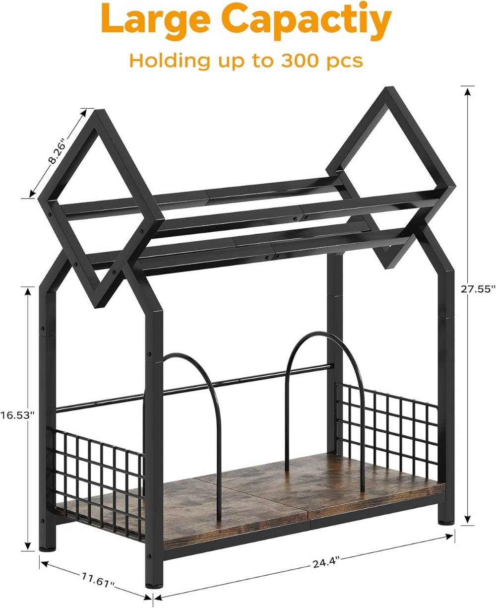 2-Tier Vinyl Record Storage Ho - Magazine Holder Rack のレビューと価格