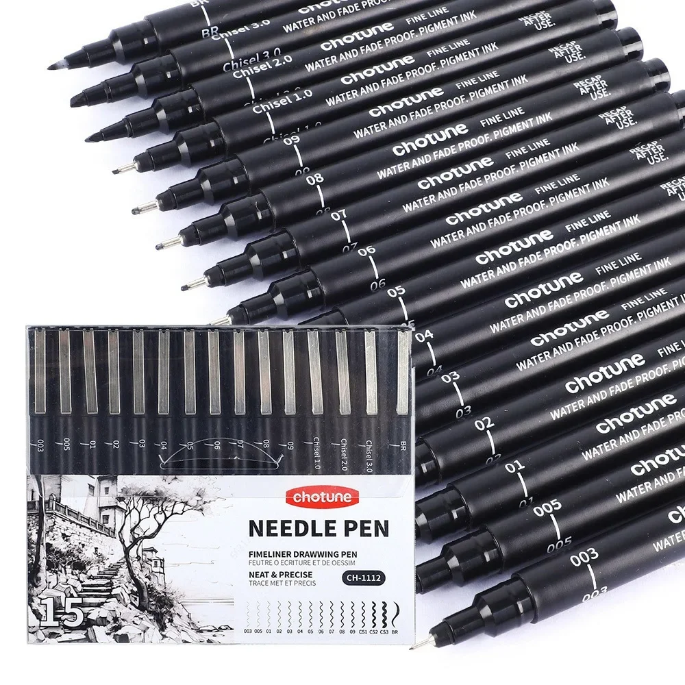 Black Micro Pens,15 Sizes,Wate - Archive Box Set のレビューと価格
