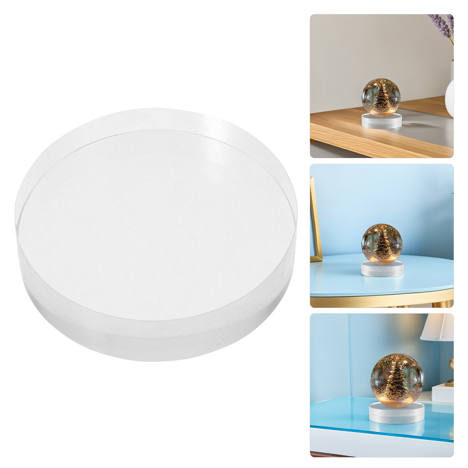 2Pcs Round Crystal Decorative  - Book Weight Glass のレビューと価格