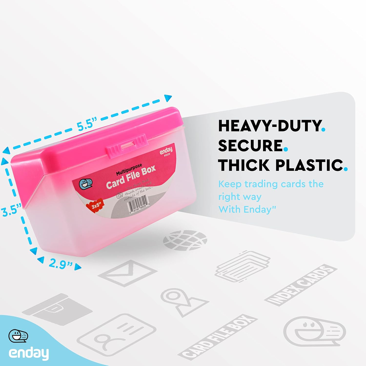 3x5 Index Card Holder Pink Pla - Index Card Holder のレビューと価格