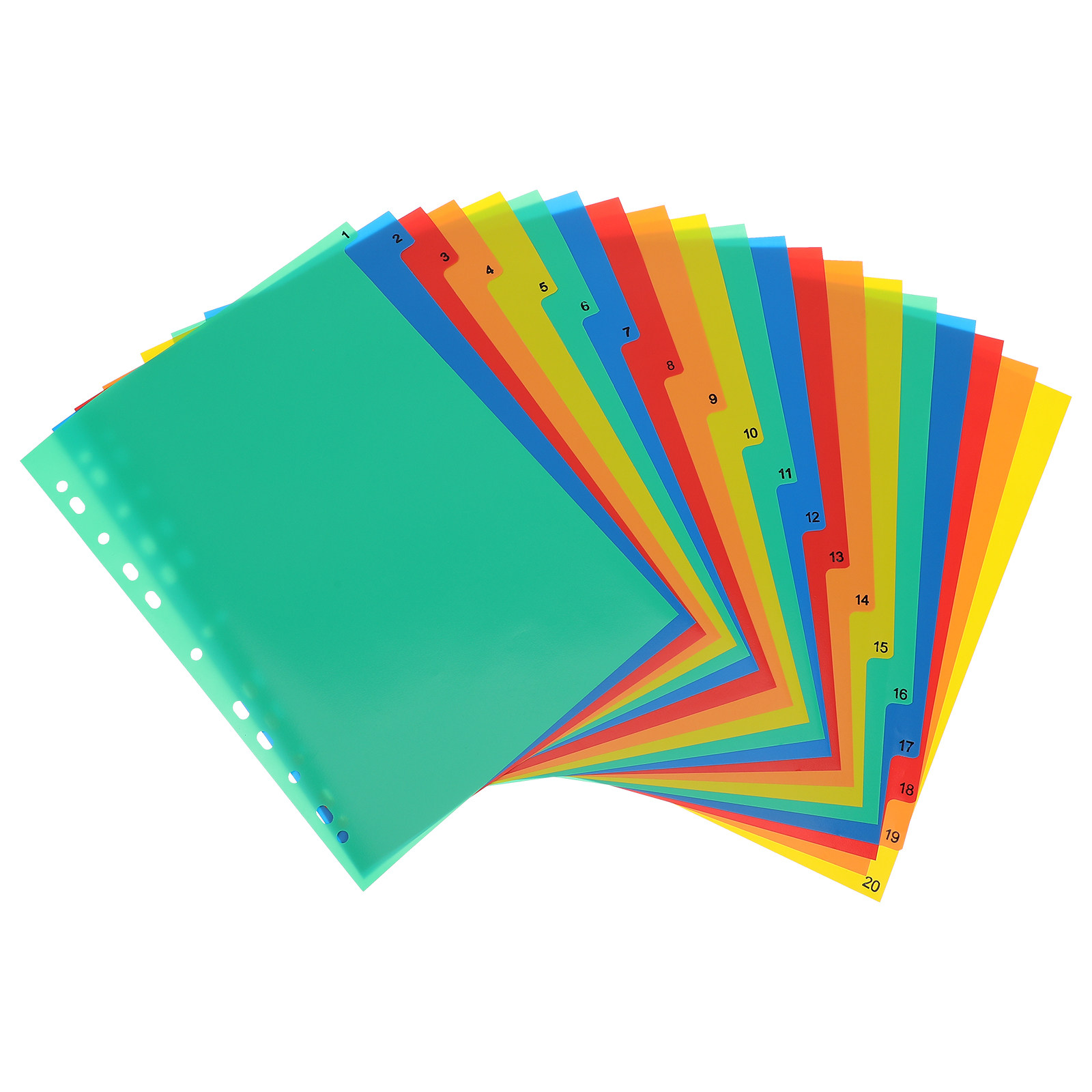 20 Pages A4 Multi Color Plasti - Tab Divider A4 のレビューと価格