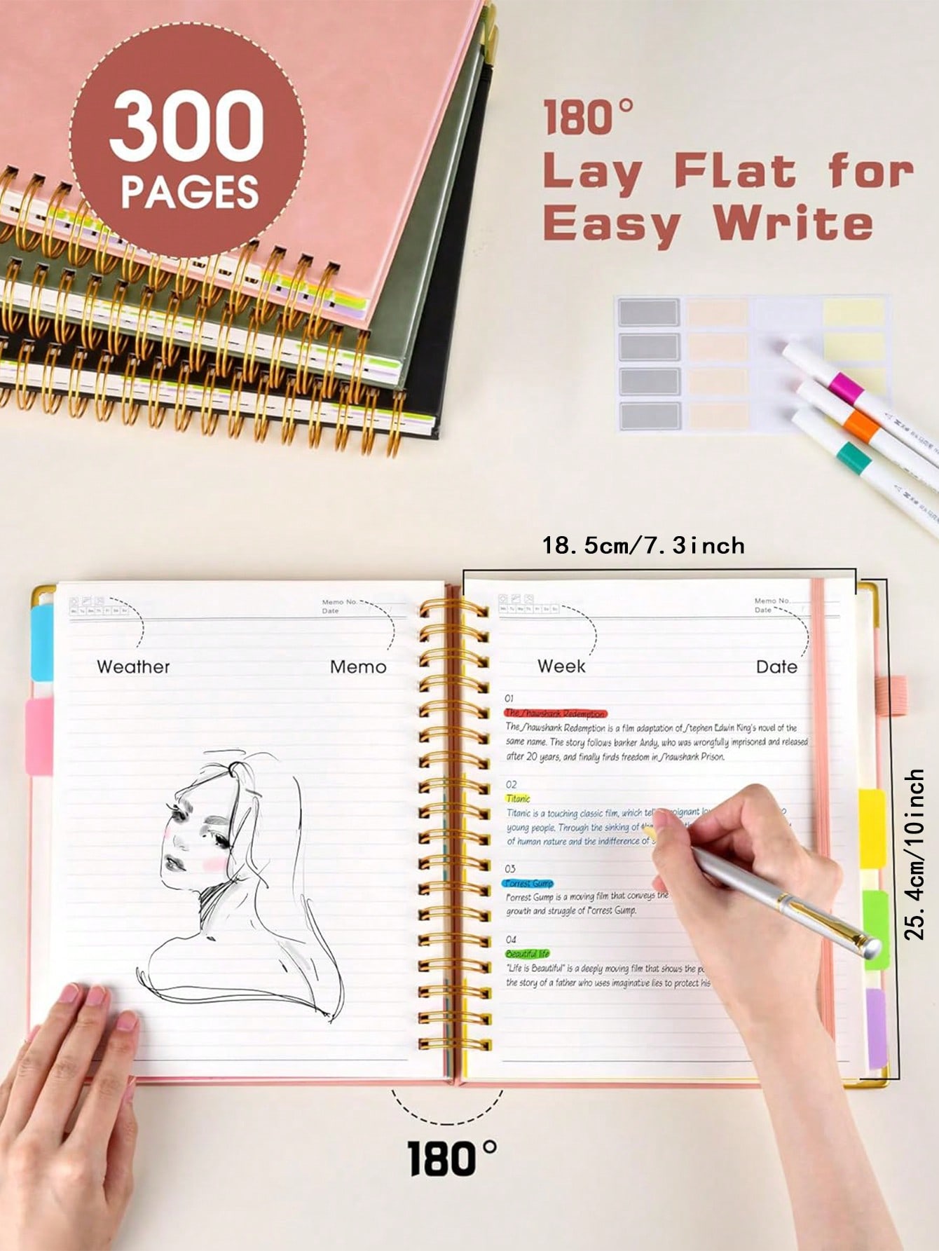 1PC Hardcover Spiral Notebook  - Tab Divider A4 のレビューと価格