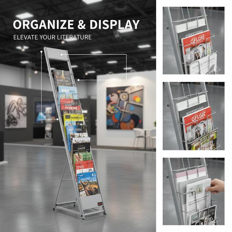 Brochure Display Rack, 10 Pock - Magazine Holder Rack のレビューと価格